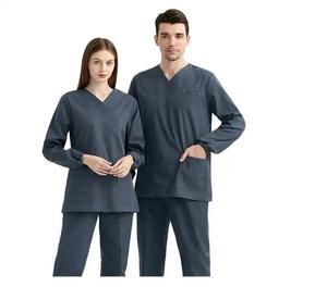 Manches courtes col en v poches Style hommes gommages hauts sur mesure gommages médicaux hauts hôpitaux médecins infirmière uniformes gommage hauts - Product Image 6