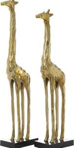 Juego de 2 Esculturas de Jirafa Dorada con Base de Aluminio para Decoración del Hogar en Tamaño Personalizado - Product Image 3
