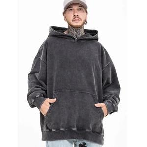 Sudadera con capucha de gran tamaño informal de alta calidad, Sudadera con capucha Vintage lavada con degradado grueso Polar Fleece Acid Wash Hoodie para hombre - Product Image 2