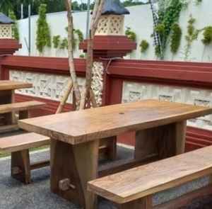 Ensemble de bancs en bois massif Table solide bois massif Indonésie Bois massif - Product Image 2