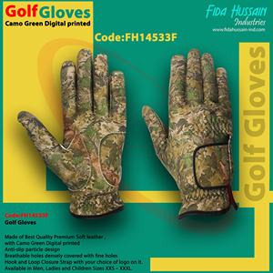 Gants de Golf vert camouflage à impression numérique, Logo personnalisé, gants de Golf en cuir souple de qualité supérieure pour hommes - Product Image 5