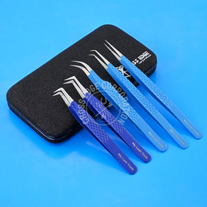 Pince à cils professionnelle à 90 degrés Extensions de cils à pointe de fibre Pince à épiler de volume Pince à épiler d'isolation incurvée et droite pour cils - Product Image 6