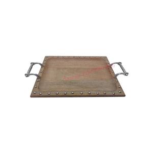 Accessoires de cuisine de haute qualité personnalisables en gros plateau de service en bois décoratif poignées en métal pour usage domestique taille - Product Image 5