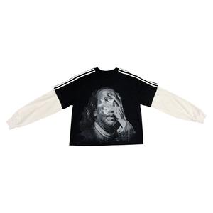 T-shirt pour homme tendance et lourd, à manches longues, double couche, personnalisé, nouveau style, à double manches, pour homme - Product Image 4