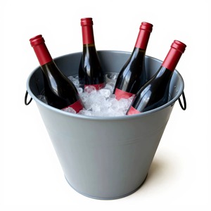 Baril à boissons en métal poli durable, refroidisseur à vin, bac à bière pour la mise en place d'événements, la décoration de la maison et la présentation au bar - Product Image 3