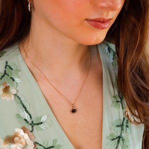 Collar de Ágata Musgosa, Plata de Ley 925, Chapado en Oro de 14K, Joyería Vintage, Regalo de Aniversario, para Niños y Mujeres - Product Image 6