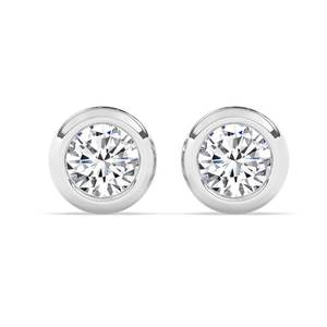Pendientes de tuerca de corte redondo de moissanita en plata 925, joyería solitaria brillante, aspecto minimalista elegante para uso diario o cumpleaños - Product Image 3