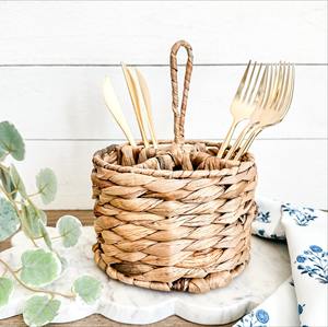 Porta Utensilios de Cocina de Jacinto de Agua Natural, Precio Bajo, Buena Calidad, Cestas para Cubiertos - Product Image 4