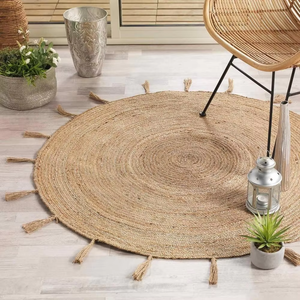 Tapis rond en jonc de mer naturel pour tapis décoratifs Fabriqué au Vietnam Matériau écologique pour la décoration de la maison En gros - Product Image 4