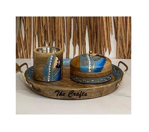 Mabkhara de madera con caja para oud y bandeja, quemador de incienso de forma redonda de la mejor calidad para eventos y uso con fragancias. - Product Image 1