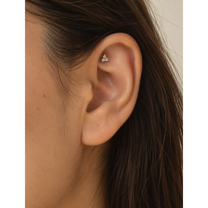 Trio for Trinity Stud Opal Zircon Vintage <b>Belly</b> Button and Ear Piercing Jewelry for Kids - Product Image 2