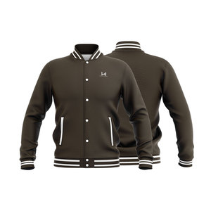 Chaqueta Varsity de Lona con Mangas de Béisbol Bordadas Personalizadas para Unisex, Primavera, Formal, Aire Libre - Product Image 1