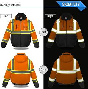 Chaquetas de Trabajo de Seguridad Reflectantes de Alta Visibilidad para Hombre, Impermeables y Resistentes al Agua, Material de Poliéster a Prueba de Polvo - Product Image 2