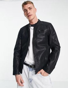 Fashion Breathable Custom Design Oversized Winter Biker Sheep Skin Canvas Jacket for Men Custom Color <b>Black</b> - Product Image 1