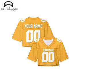 Custom sublimation <b>women</b> crop football <b>jerseys</b> breathable quick dry fabric crop sports <b>jerseys</b> <b>for</b> school team training practice - Product Image 2