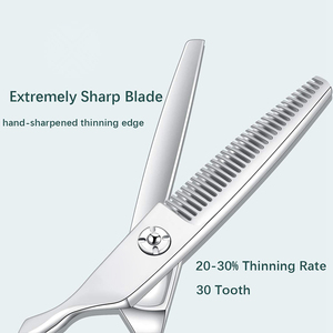Ciseaux amincissants de coiffeur de haute qualité finition miroir finition polonaise 6 pouces ciseaux amincissants en acier inoxydable allemand - Product Image 6