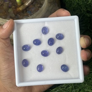 พลอย tanzanite Cabochon ธรรมชาติตัดรูปวงรี8*10-9*11อัญมณีหลวมสำหรับทำแหวนจี้ - Product Image 4