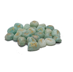 Piedra de amazonita natural al por mayor, juego de runas caídas, piedras preciosas de cristal estilo Feng Shui para curar piedras de runas minerales - Product Image 6
