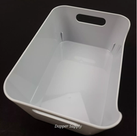 Nouvelle boîte de rangement minimaliste rectangulaire en PP blanc, durable et écologique, pour cuisine, bureau, évier, tiroir, armoire, ou comme boîte à collation de bureau.