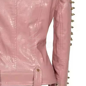 Veste en cuir respirante à clous sur mesure pour femmes, veste d'hiver à manches longues pour femmes, meilleure vente - Product Image 4