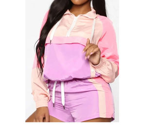 2025ครอปสตรีชุดกางเกงขาสั้นไนลอนกันน้ำชุดออกกำลังกายเสื้อกันลมกันน้ำ - Product Image 5