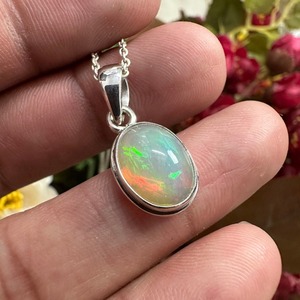 Classical Pendant Jewelry for Women Silver Boho Style Jewelry 925 Sterling Silver Opal Gemstone Handmade Pendant Gift for <b>Wife</b> - Product Image 2