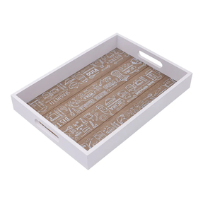 Plateau de service en bois de noyer de taille personnalisée en gros avec motif en bambou poignée nouveau look pour un usage domestique pour les occasions alimentaires - Product Image 3