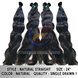 Extensions de cheveux humains paquets de cheveux bruts indonésiens Texture droite naturelle produits capillaires alignés sur les cuticules - Product Image 6