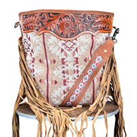 Sac bandoulière géométrique en cuir tressé style western pour femme, avec fermeture éclair, tendance, portable, vintage, élégant, luxueux, confortable et durable