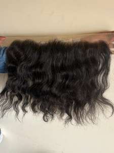 Perruque en dentelle complète HD en cheveux humains indiens bruts de densité personnalisée, perruque en dentelle frontale transparente naturelle en cheveux humains - Product Image 3