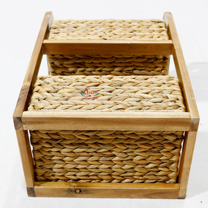 Artex Dong Thap Factory Boîte d'armoire artisanale et étagère de rangement Organisateur fait à la main à partir de jacinthe d'eau et de jonc de mer - Product Image 3