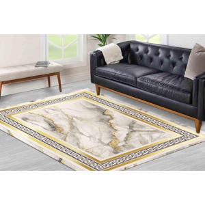 <b>Gold</b> Marble Rug: Abstract Modern Accent Rug, Printed Rug,Chenille Rug - Product Image 5