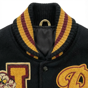 Veste universitaire vintage pour homme, manches en cuir et laine, logo brodé en chenille, vestes universitaires personnalisées, veste de baseball pour homme - Product Image 4