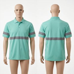 Hot Selling <b>Cheap</b> Price Men's Workwear <b>Shirt</b> Short Sleeve And Reflective Comfortable Stripes Safety Security Polo <b>Shirt</b> - Product Image 6