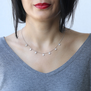 Minimaliste Ronde Conception Turc Gros Handcrafted Argent Zircon Pierre Collier 925 Sterling Argent Shaker Pendentif - Product Image 2