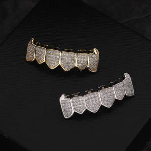 IGI Certified 925 Sterling <b>Silver</b> Luxury Teeth Grillz Brilliant Cut VVS Moissanite Diamond Gold Custom Hip Hop Party Wedding - Product Image 5