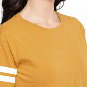 Camiseta Corta de Verano para Mujer, Cuello Redondo, Lisa, Multicolor, Personalizable, Informal, al por Mayor - Product Image 4