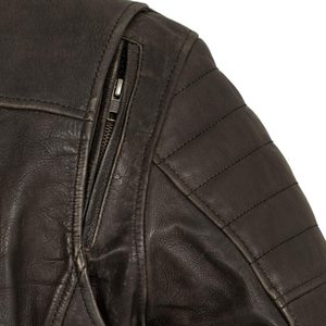 Customizable <b>Thin</b> Cow Leather <b>Jacket</b> for <b>Men</b> Water-Resistant 100% Genuine Leather Slim Fit Stand Collar Canvas Custom Color - Product Image 3