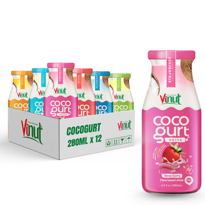 Boisson au cocogurt certifiée HALAL KOSHER 280ml fraise OEM ODM marque privée échantillon gratuit disponible fabricant grossiste - Product Image 1