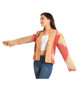 La veste en coton matelassé vintage de qualité de luxe pour femmes pour Streetwear et un usage quotidien est disponible pour l'exportation depuis l'Inde - Product Image 2
