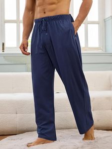 Paquete de 3 Pantalones de Pijama de Algodón de Punto para Hombre, Ligeros, Transpirables, de Secado Rápido, con Bolsillos y Cordón - Product Image 5