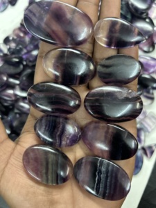 Piedra preciosa de fluorita Natural 100% de alta calidad, piedra suelta para la fabricación de joyas, opciones multicolores, tamaños personalizados, formas Trimurti - Product Image 4