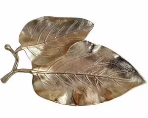 ชามทองลายนูน3ส่วนชามตกแต่งลายใบไม้ปิดทอง - Product Image 5