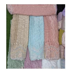 ผ้าไหมนำเข้าที่หรูหราพร้อมลูกปัดทำมือและรายละเอียดตามลำดับที่สมบูรณ์แบบสำหรับชุดเจ้าสาวและเครื่องแต่งกายผู้หญิง - Product Image 1