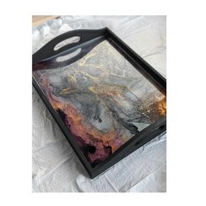 Bandeja cuadrada decorativa de hierro, bandeja de servicio de diseño moderno de Color negro para decoración del hogar y la boda, hecha a mano, personalizada a granel - Product Image 4