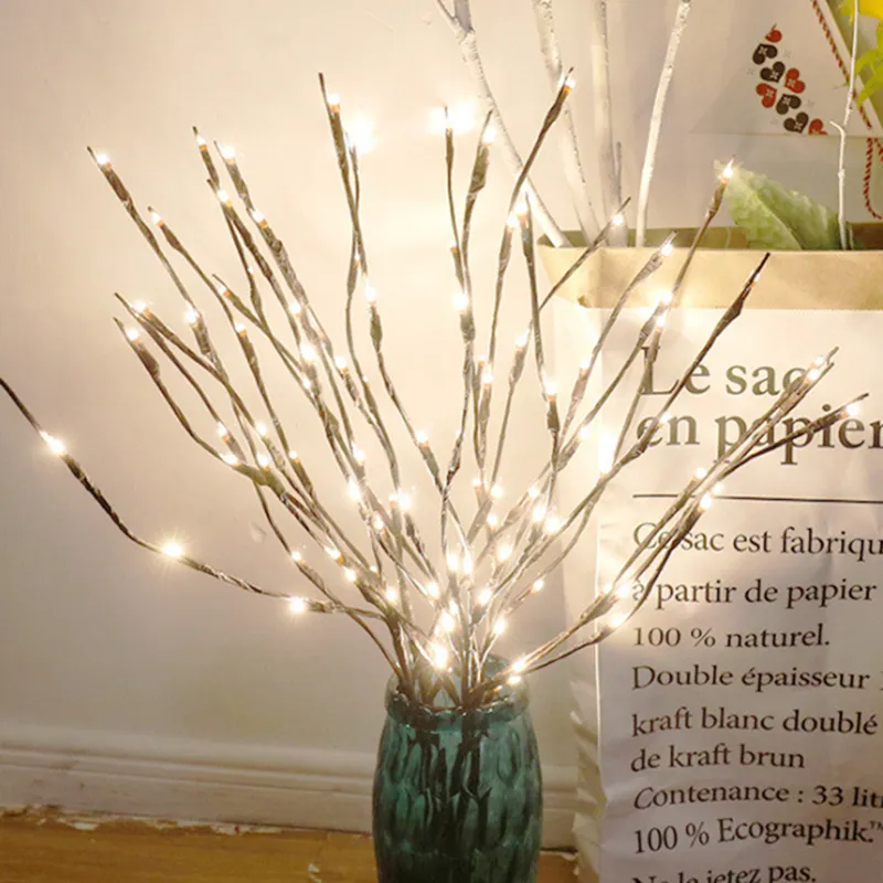 Крытый декоративные домашней спальни освещение с батарейным питанием 20 led 28,7 дюймов ивы led свет для свадьбы ваза