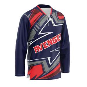 Maillot de hockey sur glace personnalisé de haute qualité, vente en gros, prix bas, MOQ faible, vente chaude, chemises de hockey sur glace unisexes, 100% polyester - Product Image 1