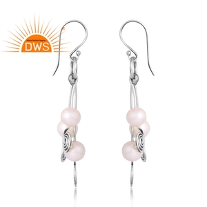 Conception unique Argent Perle Naturelle Pierre Précieuse Boucle D'oreille Conception Personnalisée Bijoux Pour Femmes Cadeau Pour Elle - Product Image 4