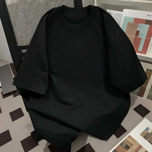 Camiseta de Manga Corta 100% Algodón Puro para Hombre, Estilo Americano Nuevo de Verano, Informal, Holgada, Cuello Redondo - Product Image 2