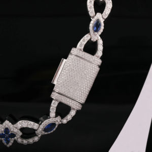 Exclusiva Cadena de Cuello con Diamantes Moissanite Estilo Hip Hop, Brillo Atractivo para los Amantes de la Joyería Urbana Contemporánea, Ideal para Regalo - Product Image 2